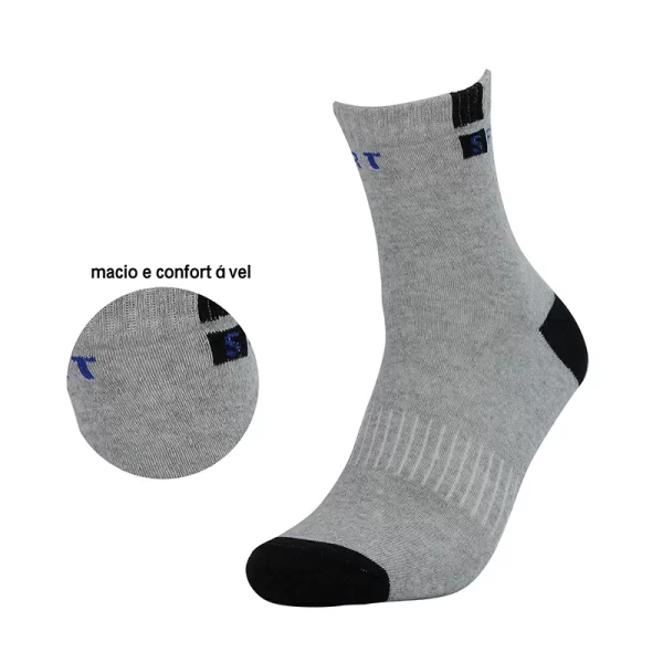 Meias Masculinas de Algodão Respiráveis - Kit com 12 Pares - Imagem 2