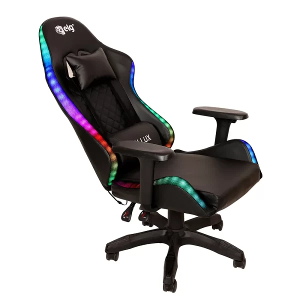 Cadeira Gamer Ergonômica Pollux, ELG, CH08BKRGB, Braço 3D, Inclinação de até 135º e 150kg, LED RGB - Imagem 3