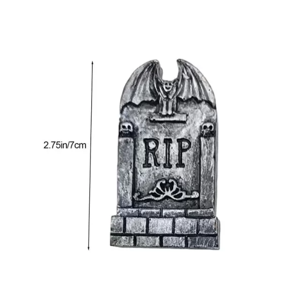 Halloween lápide estátuas de resina em miniatura lápide resina estátua decorações mini decorações para ornamentos de aquário ao ar livre - Imagem 5