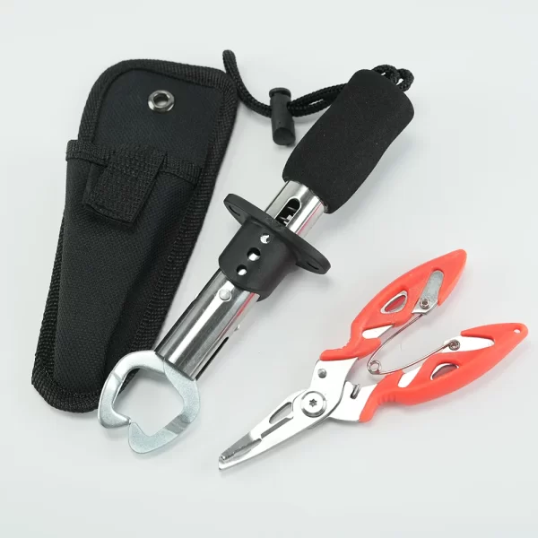 Alicate de isca conjunto de controlador de peixe, feito de aço inoxidável com qualidade confiável, alicate de pesca, pinça de lábio de peixe ou escala de peixe C - Imagem 6