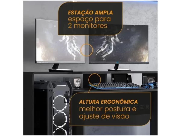 Mesa Gamer XT Racer Expert Preta e - Imagem 6