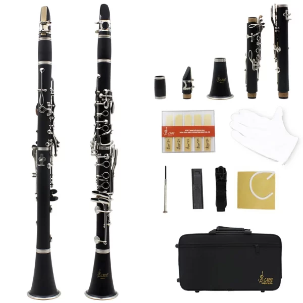 Slade bb 17 teclas clarinete profissional estudante iniciante com estojo pano de limpeza chave de fenda palhetas acessórios