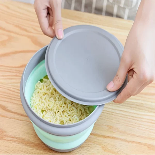 Conjunto de Tigelas de Silicone Dobráveis para Cozinha e Acampamento - Imagem 2