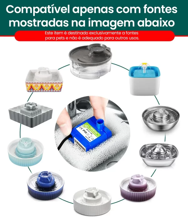 Newpet Mini bomba submersível DC 5V 160L/H 1,5W Bomba de água USB ultra-silenciosa para animais de estimação Bomba de água com motor sem escova - Imagem 4