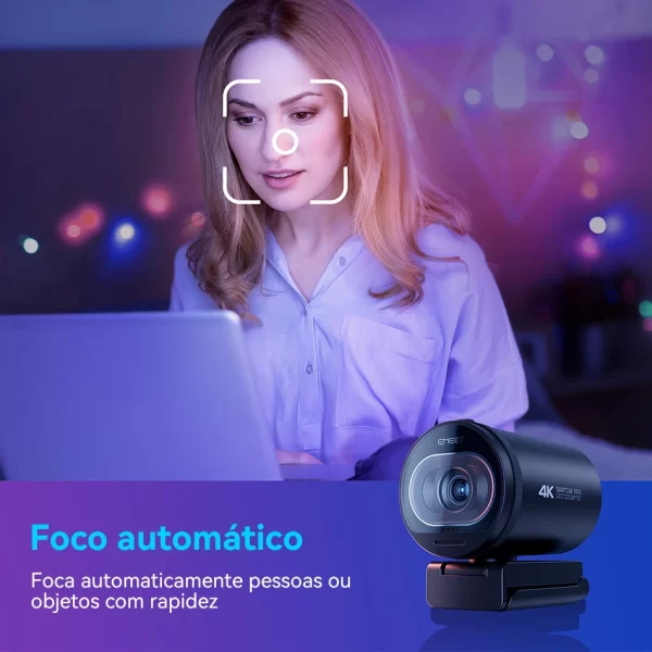 Webcam 4K 1080P 60FPS Streaming Web Camera EMEET S600 Autofoco Câmera de transmissão viva com microfones e capa de privacidade para Tiktok/YouTube - Imagem 3