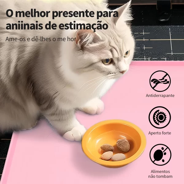 Newpet silicone para alimentação de animais de estimação, tigela de comida para cães e gatos, antiaderente, à prova d'água, almofada de alimentação para animais de estimação, bandeja alimentadora de cachorro - Imagem 3