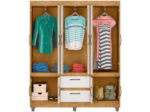Guarda-roupa Casal 10 Portas 2 Gavetas Araplac Coimbra - Imagem 6