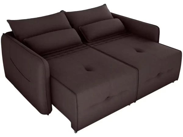 Sofá-cama 3 Lugares Casal Reclinável Veludo Matrix Celine - Imagem 3