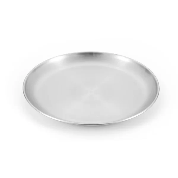 Pratos de aço inoxidável pratos de jantar de metal reutilizáveis alimentação servindo talheres pratos redondos para acampamento ao ar livre caminhadas piquenique churrasco