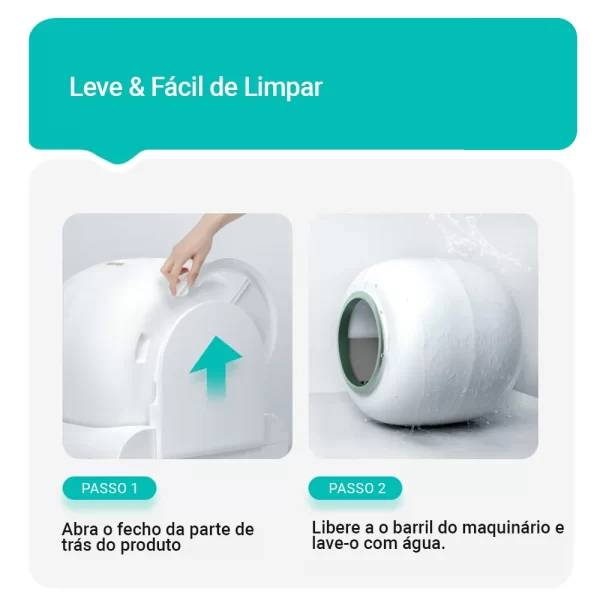 Caixa de areia automática inteligente, controle de aplicativos, vaso sanitário elétrico, prova de respingos, anti odor, sandbox auto-limpante para animais - Imagem 4