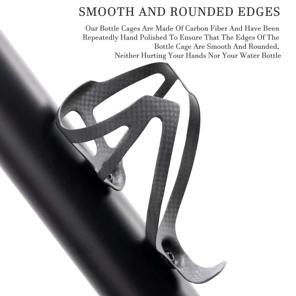 HUALONG Gaiola para garrafa de água de bicicleta de fibra de carbono 3K Gaiolas para suporte de garrafa de água para bicicleta de estrada MTB, preto fosco, peso (16± 2g) - Imagem 2