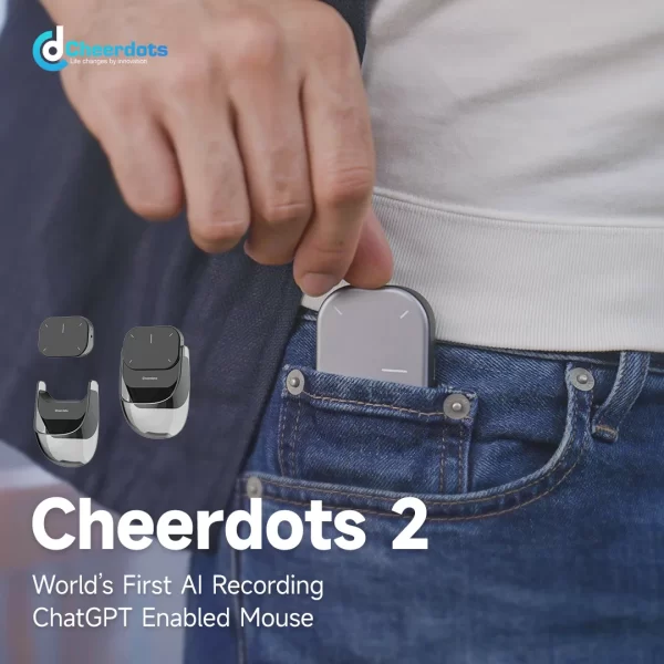 Cheerdots 2 mouse de ar removível sem fio touchpad tudo-em-um mouse habilitado bolso sem fio controle de gravação ia chatgpt escritório - Imagem 4