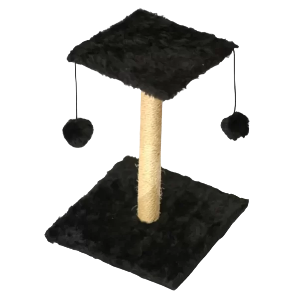 Arranhador Para Gatos Poste Sisal 2 Bases Brinquedo Bolinha Preto