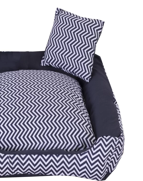 Cama Para Pet Cães E Gatos Chevron Azul Porte Grande - Imagem 2
