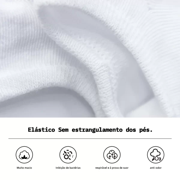 Frete grátis Kit6 Meia unisex Adulto Cano Longo Algodão puro de Antibacteriano Prevenção de odores Absorção do suor Respirável - Imagem 5