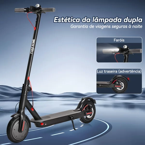Patinete Elétrico Scooter Dobrável 350W 36V Display Digital 8,5 Polegadas - Imagem 4