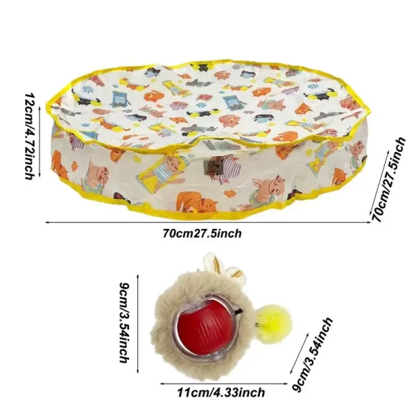 Brinquedo elétrico para gatos, bola de rolamento rápido em tapete de jogo, brinquedo elétrico inteligente para gatinhos, recarregável, brinquedo ativo para gatos internos, jogo de esconder e procurar - Imagem 6