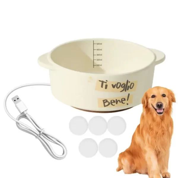 Cerâmica aquecida Pet Water Bowl, temperatura constante, aquecedor automático para cães, gatos, coelhos, pássaros, galinhas