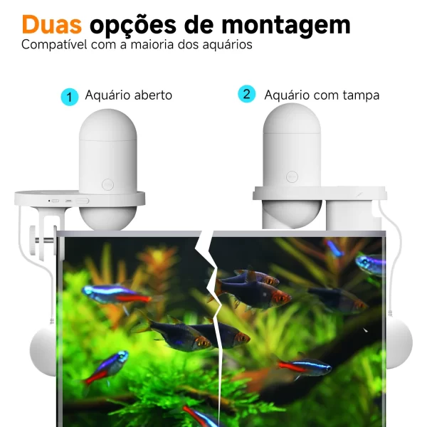 Newpet WiFi alimentador automático de peixes com câmera HD e aplicativo alimentador de peixes inteligente alimentador automático de peixes adequado para aquários de tanques de peixes - Imagem 3