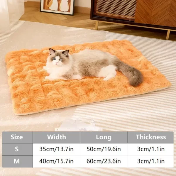 Tapete de pelúcia para gatos, sofá para animais de estimação, almofada de dormir, camas de inverno, almofada macia para dormir, para cães, gatinhos, macio, dormir, tapete de viagem para cães - Imagem 4