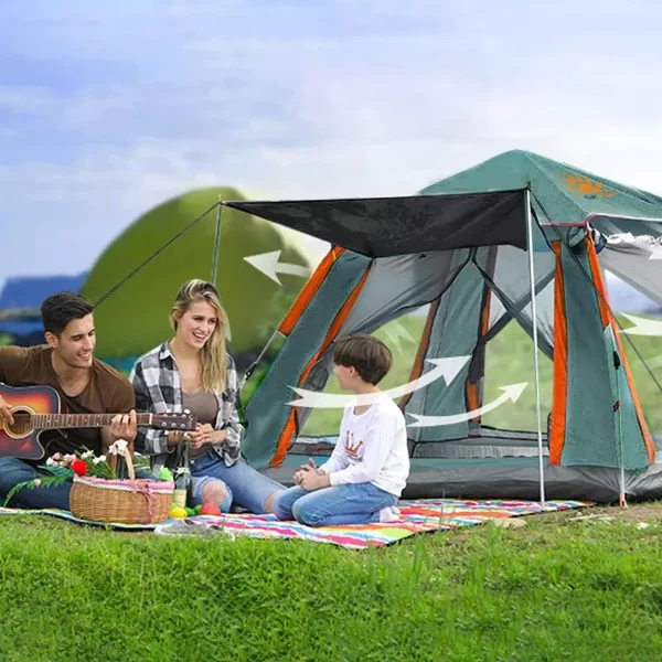 Barraca de Automática Portátil com Carring Bag,Rainfly Ao Ar Livre,para Caminhadas Acampamentos 4 Pessoa - Imagem 3