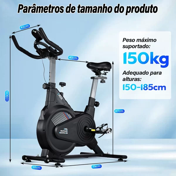 ZRSE Bicicleta Ergométrica Para Spinning Mecanica volante de inércia 10kg - Imagem 6