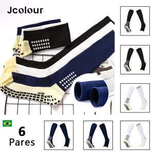 Meias de Futebol de Cano Alto Antiderrapantes
