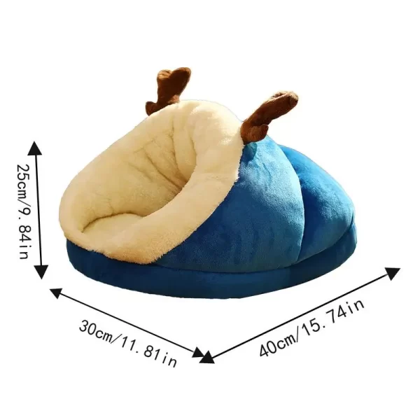 Saco de dormir para gatos, saco de dormir reforçado para animais de estimação, casa de inverno para gatos, multiuso, ninho de caverna quente, macio, casa interna para gatos pequenos - Imagem 6