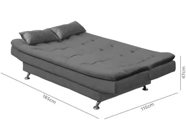 Sofá-cama Casal 3 Lugares Reclinável Veludo Light Matrix Salomé - Imagem 6