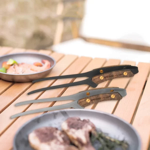 Clipe de carne de piquenique vintage churrasqueira tong aço inoxidável leve utensílios de mesa ao ar livre suprimentos de acampamento - Imagem 2