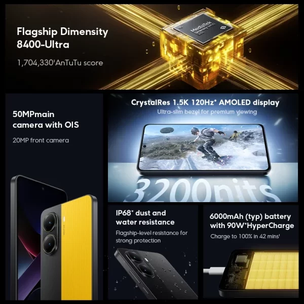 Versão global poco x7 pro smartphone dimensão 8400-ultra 6.67 "120hz display amoled 90w hipercarga 6000mah nfc xiaomi hyperos - Imagem 2