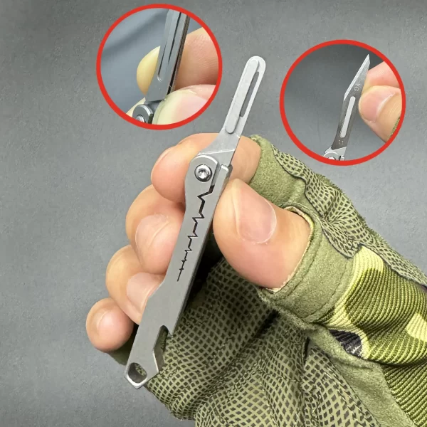 Mini abridor de garrafas faca utilitária dobrável multi-função portátil desembalagem chaveiro de correio acampamento ao ar livre ferramenta edc - Imagem 4