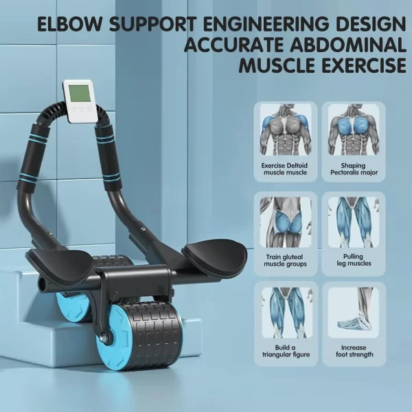 Rolo Roda Abdominal Exercicio Fisico Musculo Braço Abdomem - Imagem 5