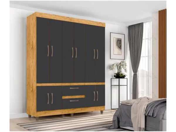 Guarda-roupa Casal 10 Portas 2 Gavetas Araplac Coimbra - Imagem 4