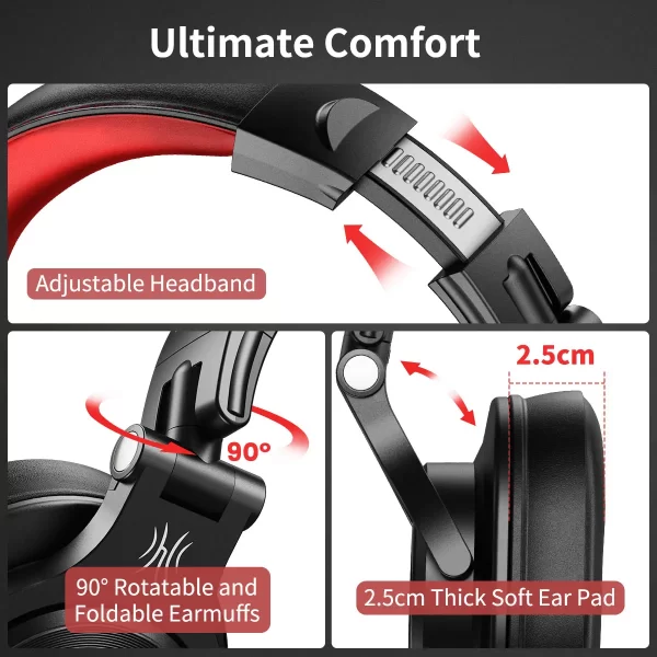 Oneodio a71 com fio sobre a orelha fone de ouvido com microfone estúdio dj fones de ouvido monitor profissional gravação & mixing fone de ouvido para jogos - Imagem 2