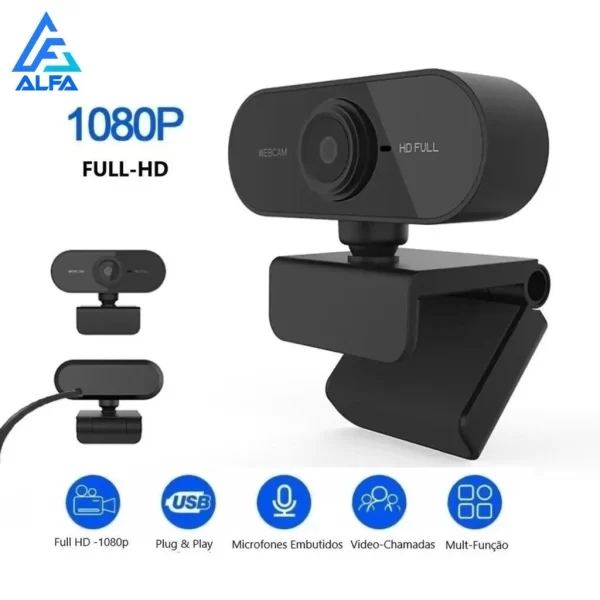 Hd Full 1080P Câmera Webcam Para Computador Visão 360o - Imagem 2