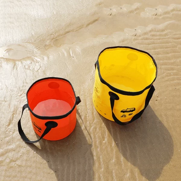 Balde dobrável de pesca 10l, à prova d'água, dobrável, multifuncional, acampamento, leve, para viagens, pesca, barco - Imagem 3