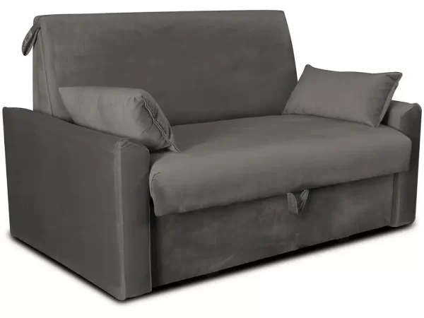 Sofá-cama Casal 2 Lugares com Baú Reclinável Veludo Matrix Cristal - Imagem 5