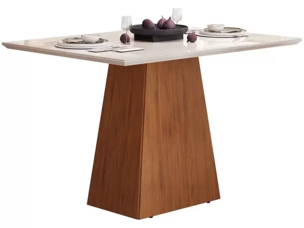 Mesa de Jantar 4 Cadeiras Retangular Freijo e Off DJ Móveis Copenhague - Imagem 5