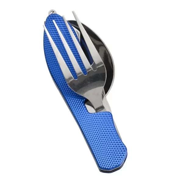 Conjunto de utensílio de acampamento dobrável multi-funcional faca garfo colher combo para esportes ao ar livre piquenique caminhadas viagem ferramentas leves - Imagem 4