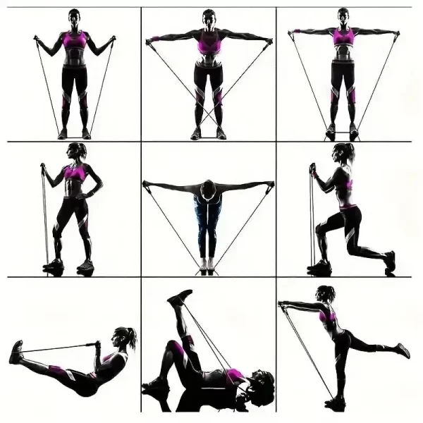 Conjunto de Faixa de Resistência TPE 11 Peças Fitness - Imagem 6