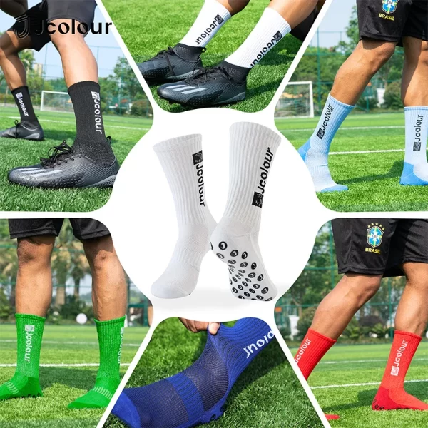 Cores Brilhantes Moda Meias Esportivas,Novo design, Antiderrapante e respirável,,Meias futebol, Meias de corrida,Meias poliamida - Imagem 5