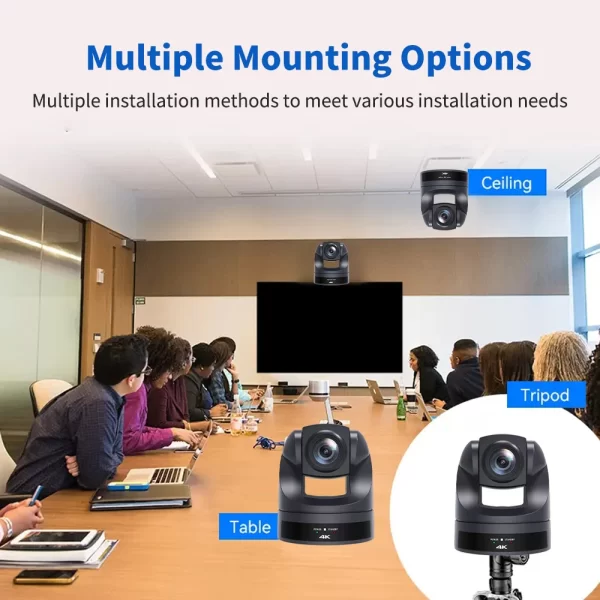 4k/30fps ptz hdmi usb lan câmera 20x zoom óptico ai-auto rastreamento câmera de conferência ptz vídeo para reunião de igreja suporte poe - Imagem 5
