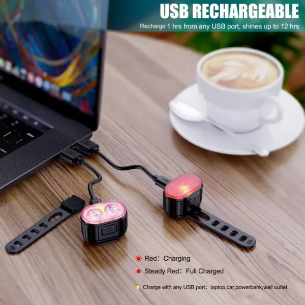 Lanterna Traseira de Bicicleta Recarregável USB à Prova d'Água - Imagem 4