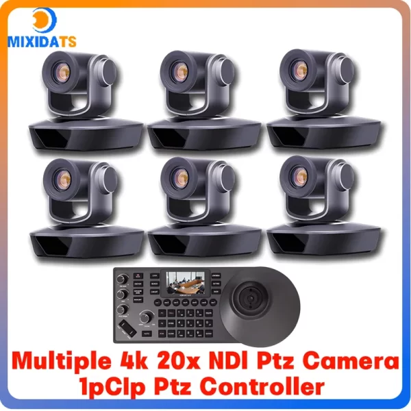 Kit de câmera de videoconferência 4K PTZ Câmera 20X Zoom NDI SDI HDMI IP USB Igreja transmissão ao vivo NDI PTZ controlador de câmera 1-8pcs - Imagem 2