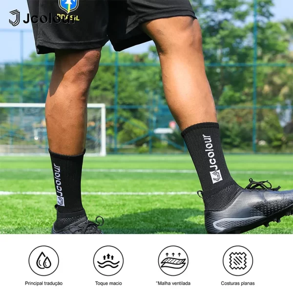 Novas meias esportivas elegantes e coloridas，Meias de futebol antiderrapantes，Meias de poliamida，Respirável e confortável - Imagem 3