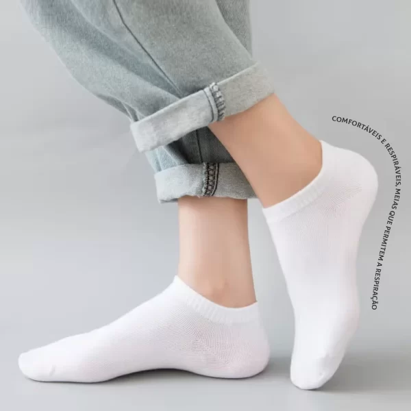 12 Pares, Meias Curtas de Barco, Meias Masculinas de Algodão, Leves, Respiráveis, Meias Curtas, Contendo Algodão - Imagem 4