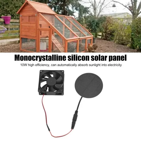 Ventilador solar para estufa, galinheiro, ventilador solar, dispositivo de ventilação para galinhas, casas para cães, estufas para animais de estimação, jardins ip65 - Imagem 3