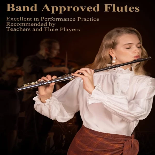 SLADE 16 Flauta Chave Iniciantes Crianças e Estudantes Como Instrumento de Flauta com Caixa Luvas Kit de Limpeza Instrumentos de Sopro Flauta - Imagem 4
