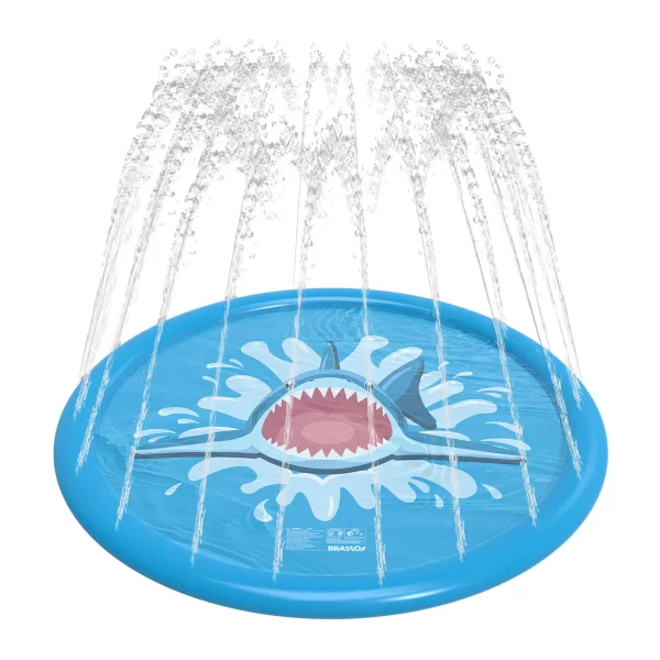 Sprinkler Piscina Inflável de Tubarão 170cm Crianças Jogar Tapete De água Verão Brinquedo